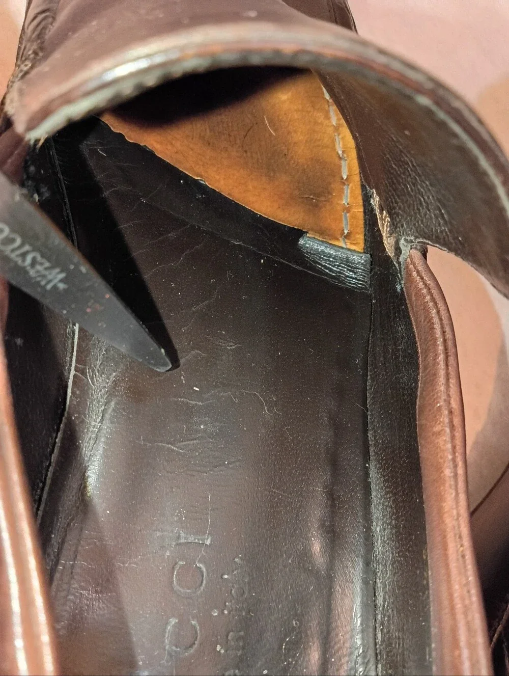Brown Gucci loafers Croc Embossed UK 9.5 Us 10